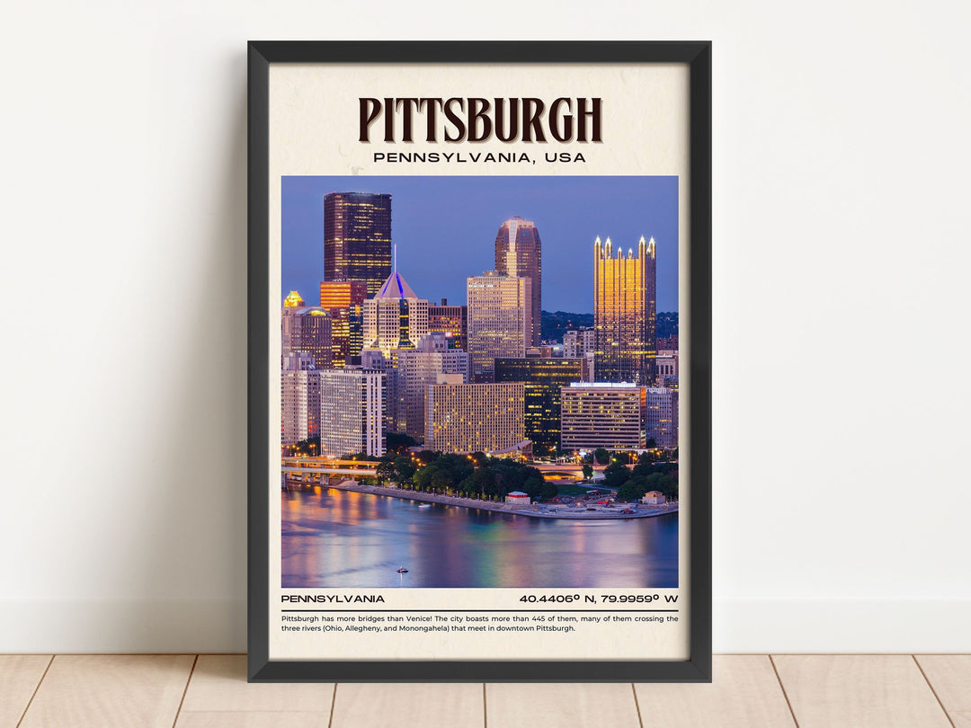 Pittsburgh Vintage Wall Art, Pennsylvania, USA