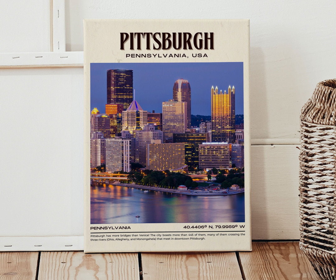 Pittsburgh Vintage Wall Art, Pennsylvania, USA
