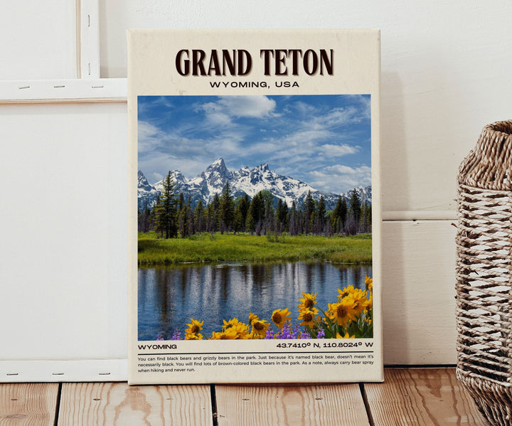Grand Teton Vintage Wall Art, Wyoming, USA