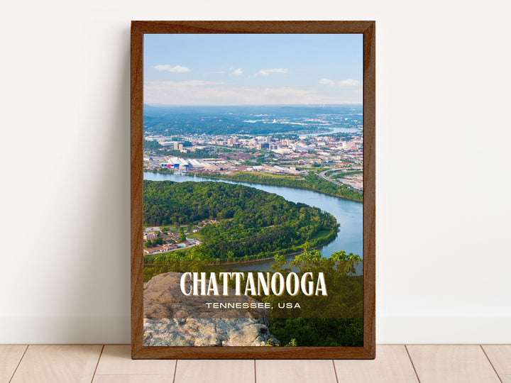 Chattanooga Retro Wall Art, Tennessee, USA