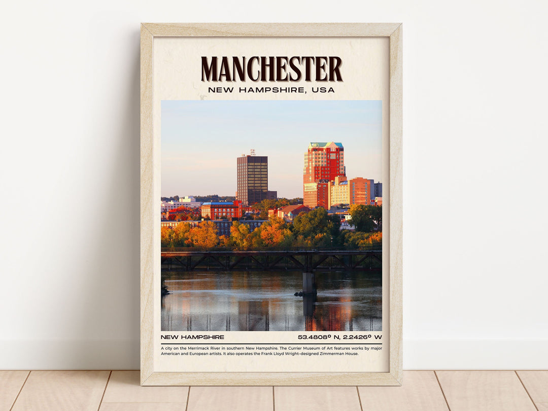Manchester Vintage Wall Art, New Hampshire, USA