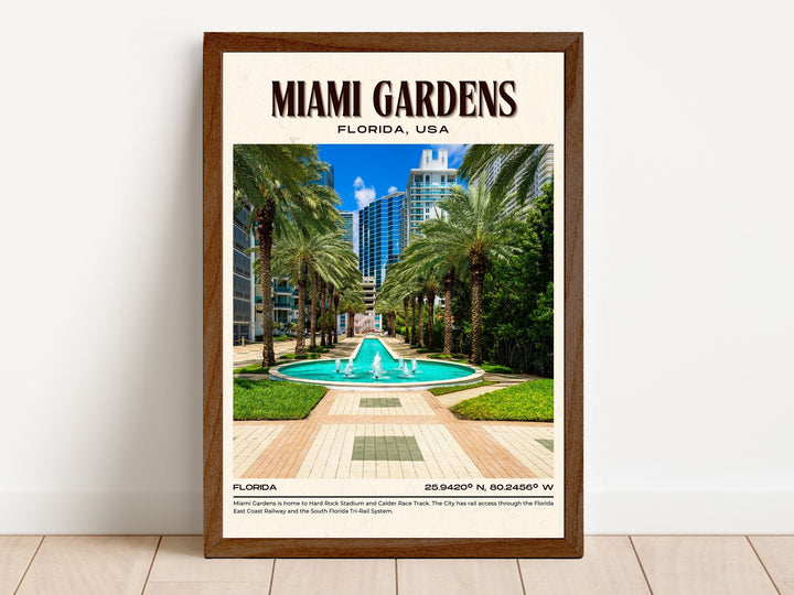 Miami Gardens Vintage Wall Art, Florida, USA