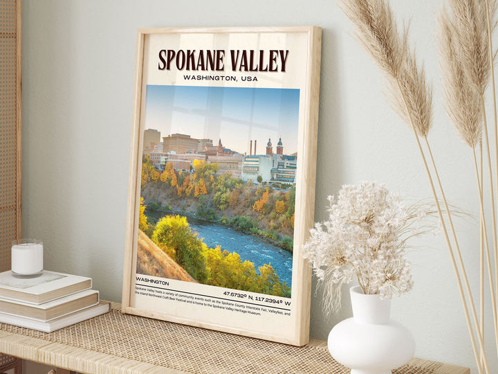 Spokane Valley Vintage Wall Art, Washington, USA