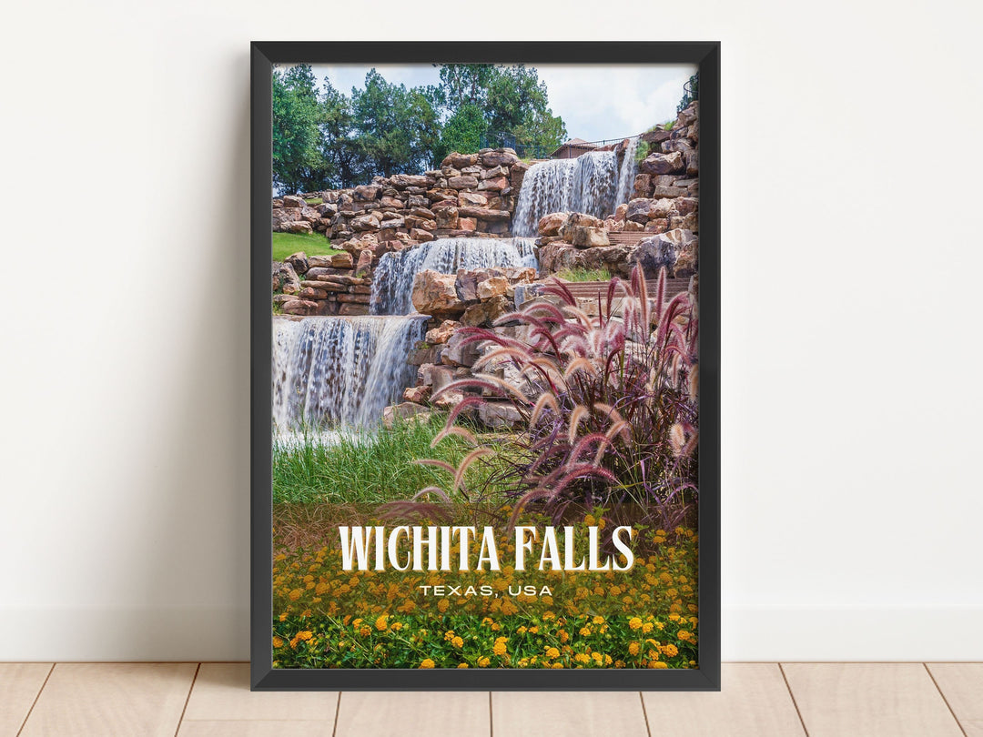 Wichita Falls Retro Wall Art, Texas, USA