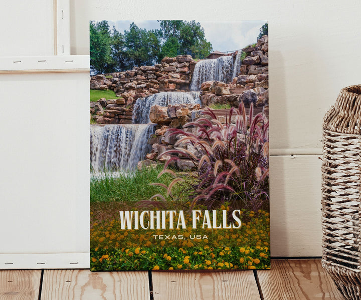 Wichita Falls Retro Wall Art, Texas, USA