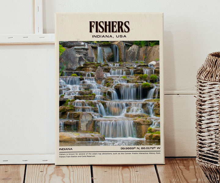 Fishers Vintage Wall Art, Indiana, USA Poster