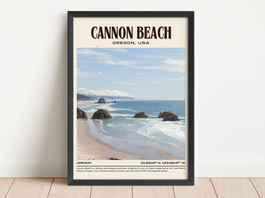 Cannon Beach Vintage Wall Art, Oregon, USA