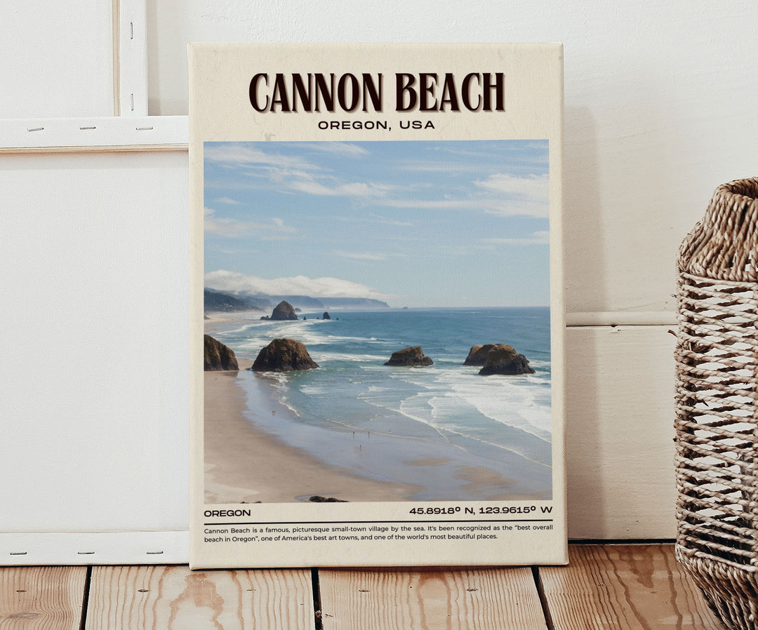 Cannon Beach Vintage Wall Art, Oregon, USA