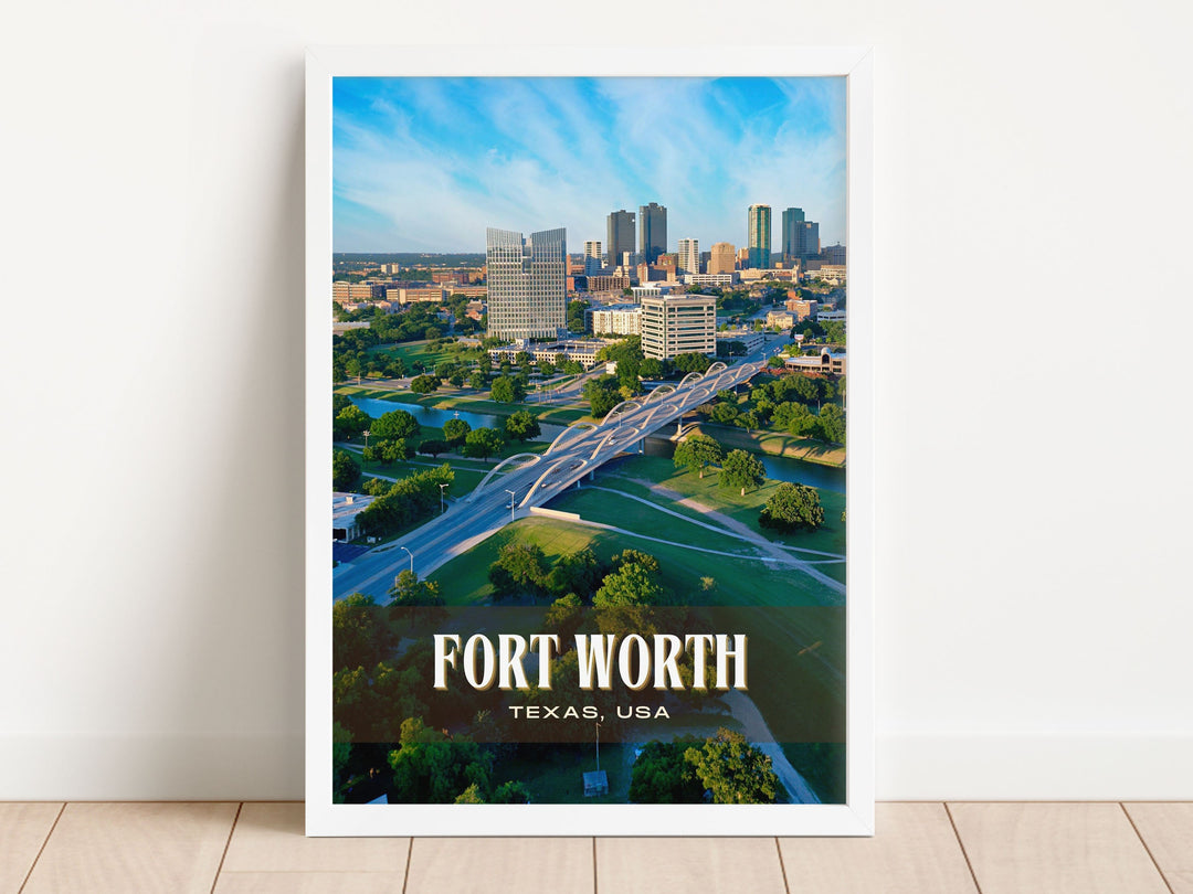 Fort Worth Retro Wall Art, Texas, USA