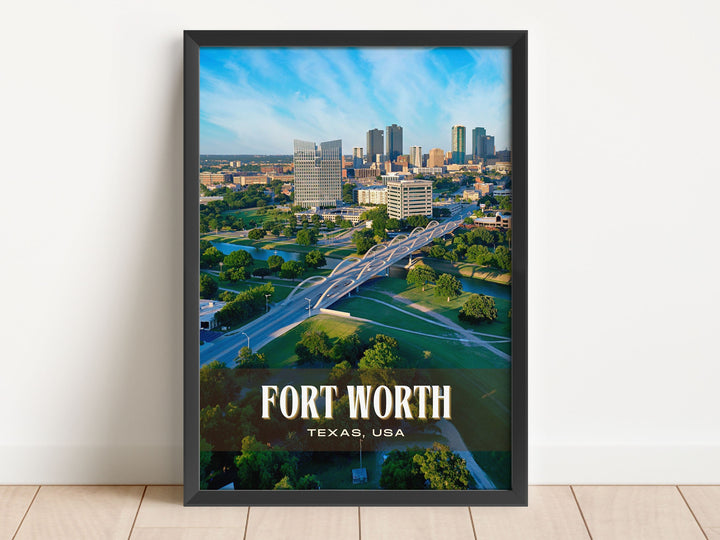 Fort Worth Retro Wall Art, Texas, USA