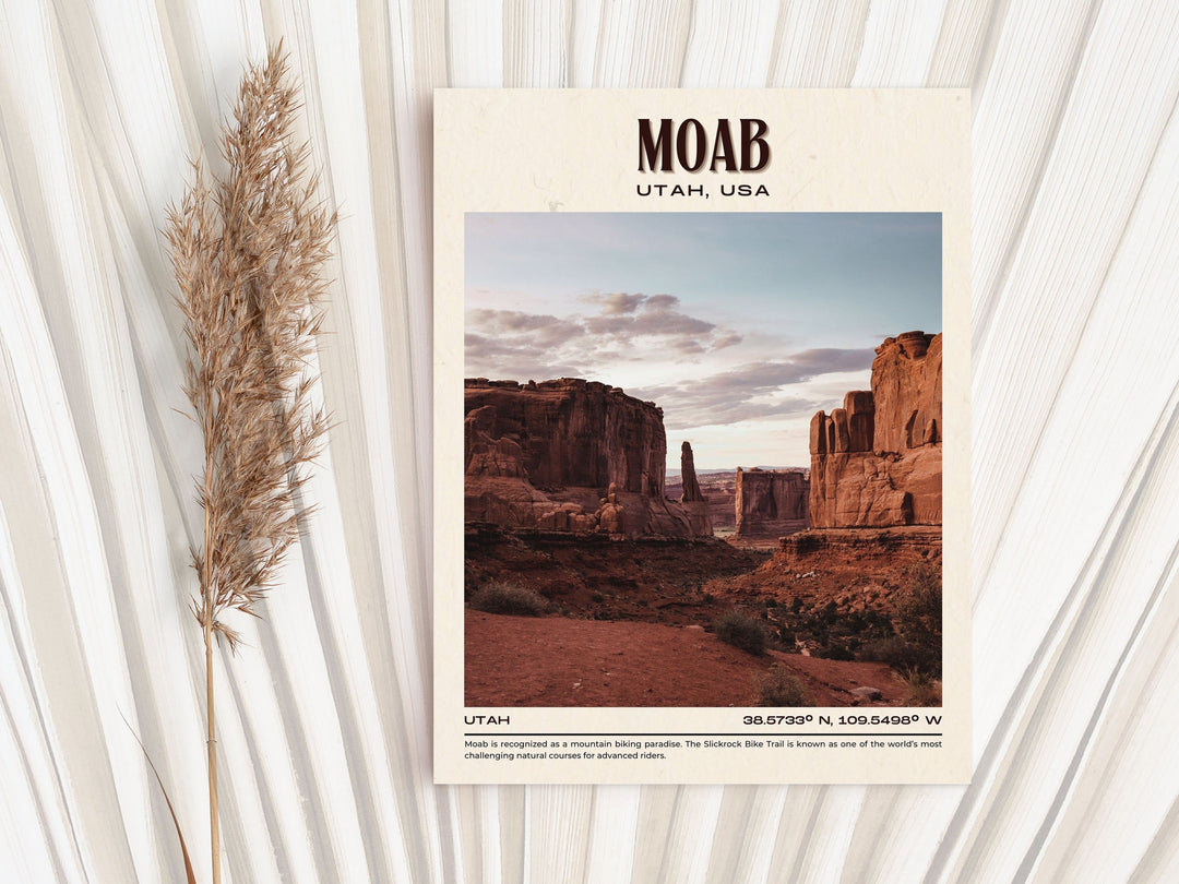 Moab Vintage Wall Art, Utah, USA