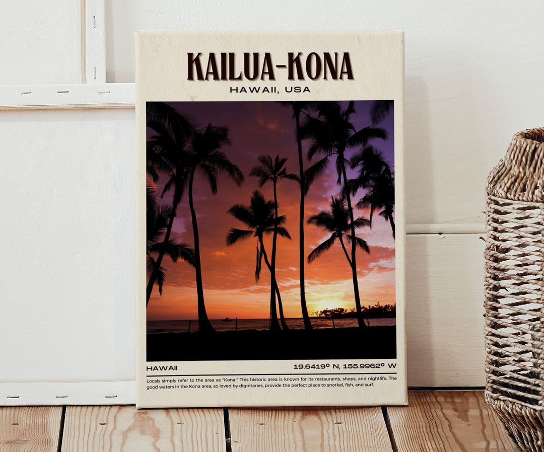 Kailua-Kona Vintage Wall Art, Hawaii, USA