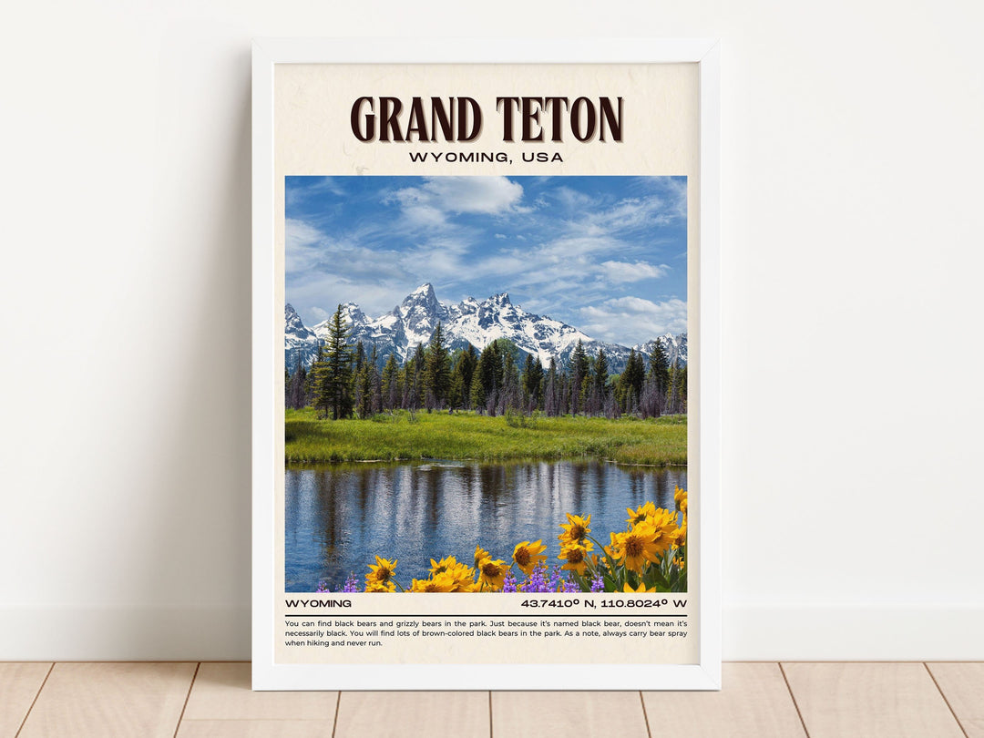 Grand Teton Vintage Wall Art, Wyoming, USA