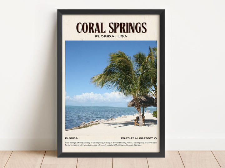 Coral Springs Vintage Wall Art, Florida, USA