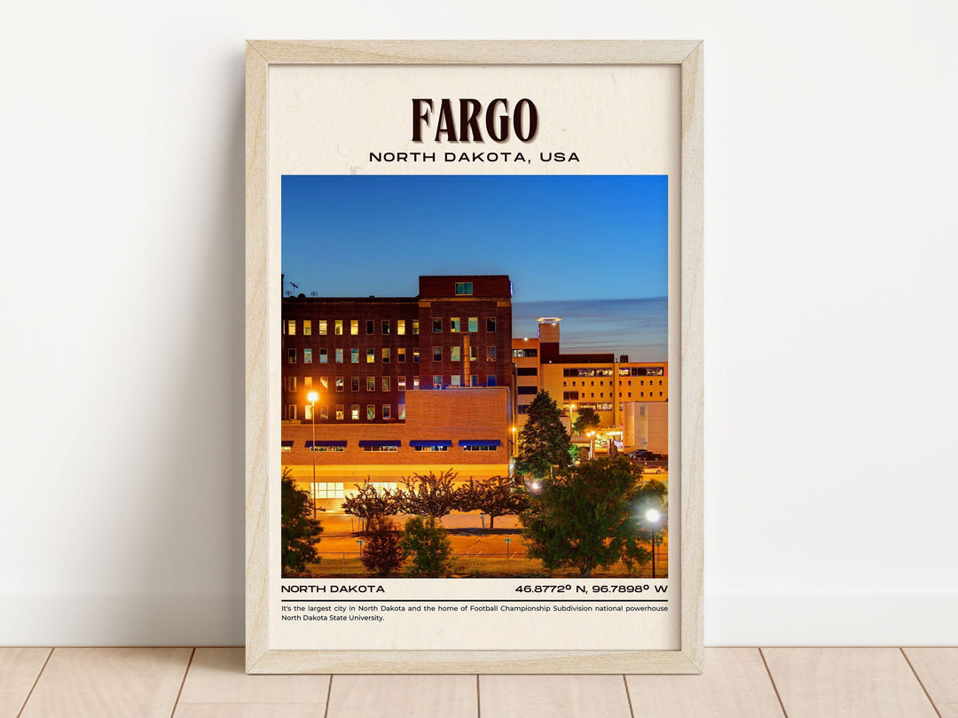 Fargo Vintage Wall Art, North Dakota, USA