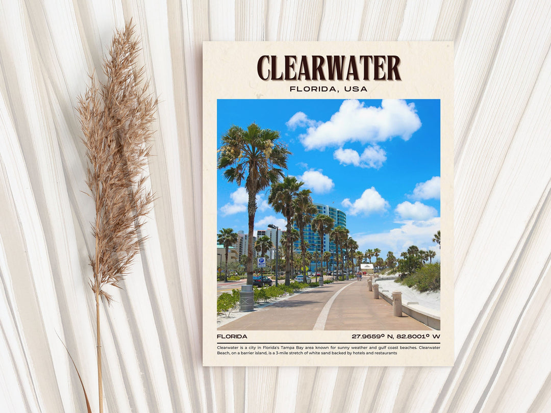 Clearwater Vintage Wall Art, Florida, USA