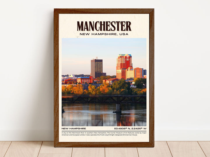 Manchester Vintage Wall Art, New Hampshire, USA
