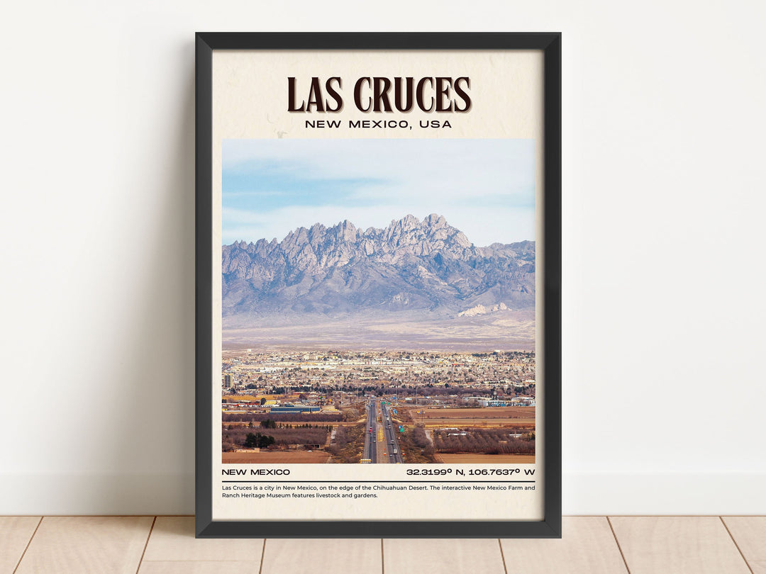 Las Cruces Vintage Wall Art, New Mexico, USA