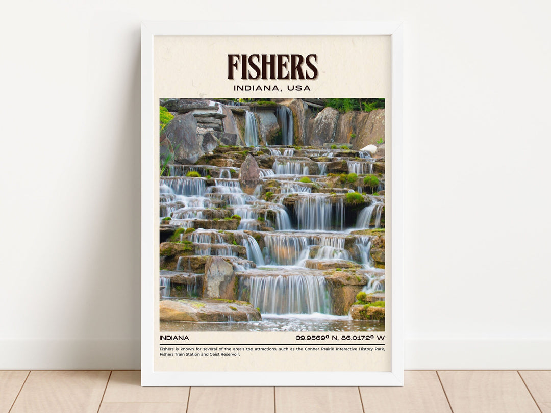 Fishers Vintage Wall Art, Indiana, USA Poster