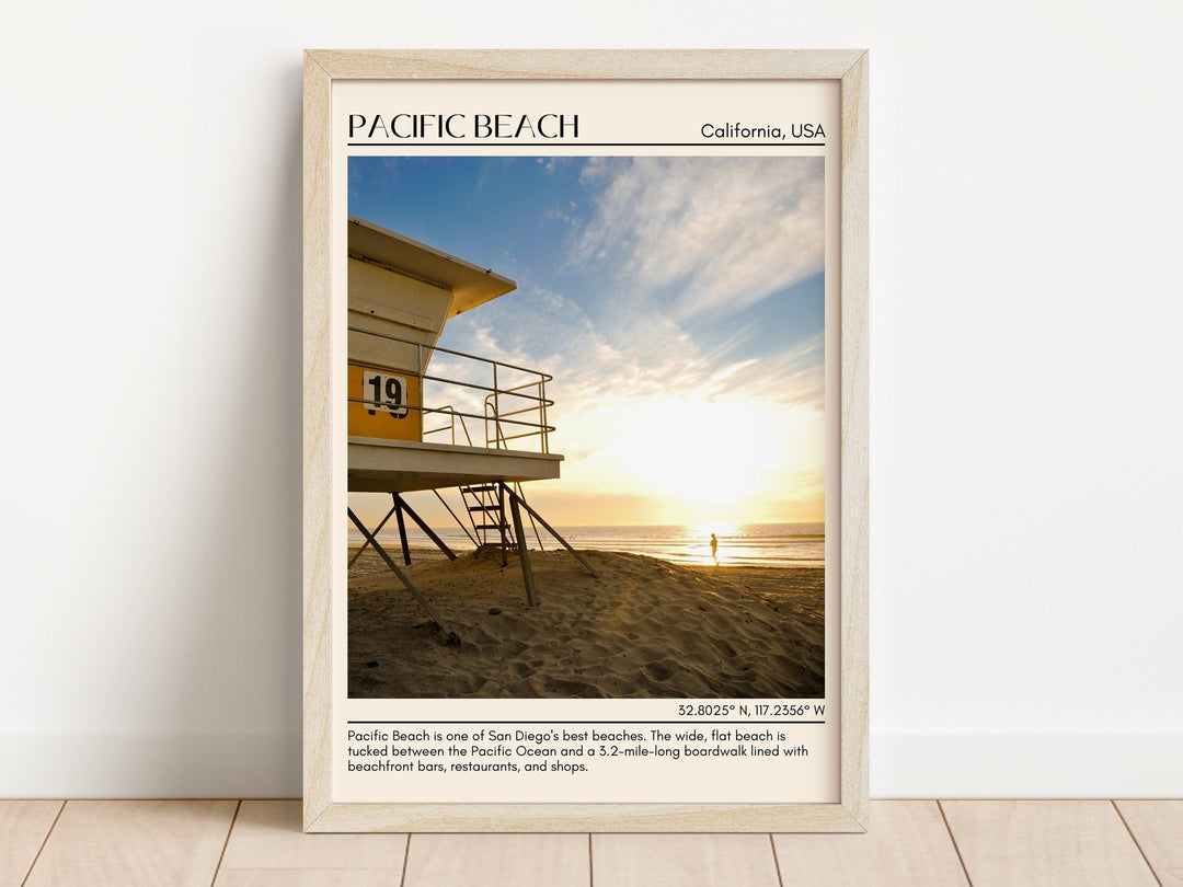 Pacific Beach San Diego Travel Poster, USA