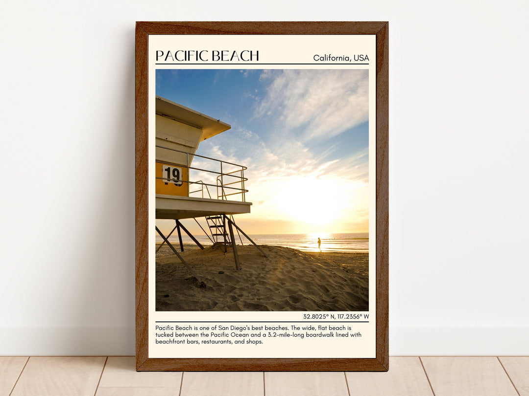 Pacific Beach San Diego Travel Poster, USA